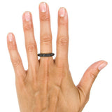HAATHI FINE - Black Diamond Cluster Ring Thin